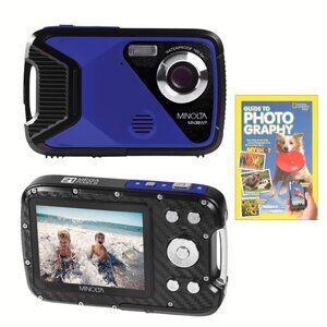 NIB Minolta MN30WP Waterproof 21MP Digital Camera Nat Geo Photography Guide Set